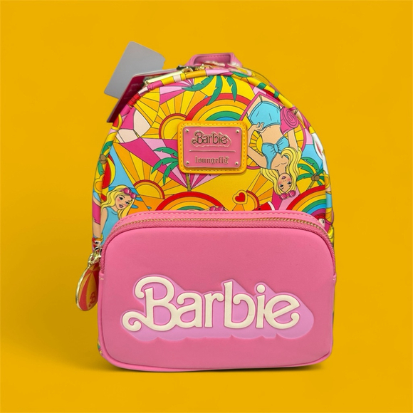 Women's Loungefly Barbie Pink Multi-color Mini Backpack One Size